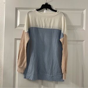 Colorblock Ribbed Long Sleeve